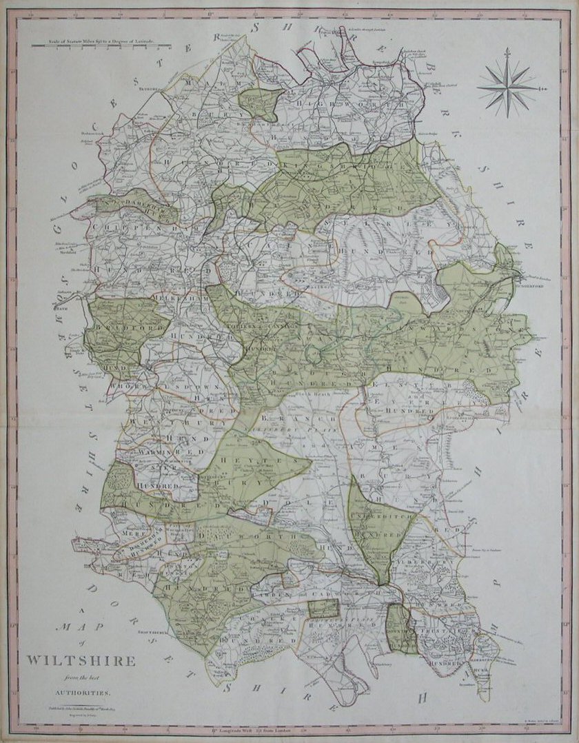 Map of Wiltshire - Cary